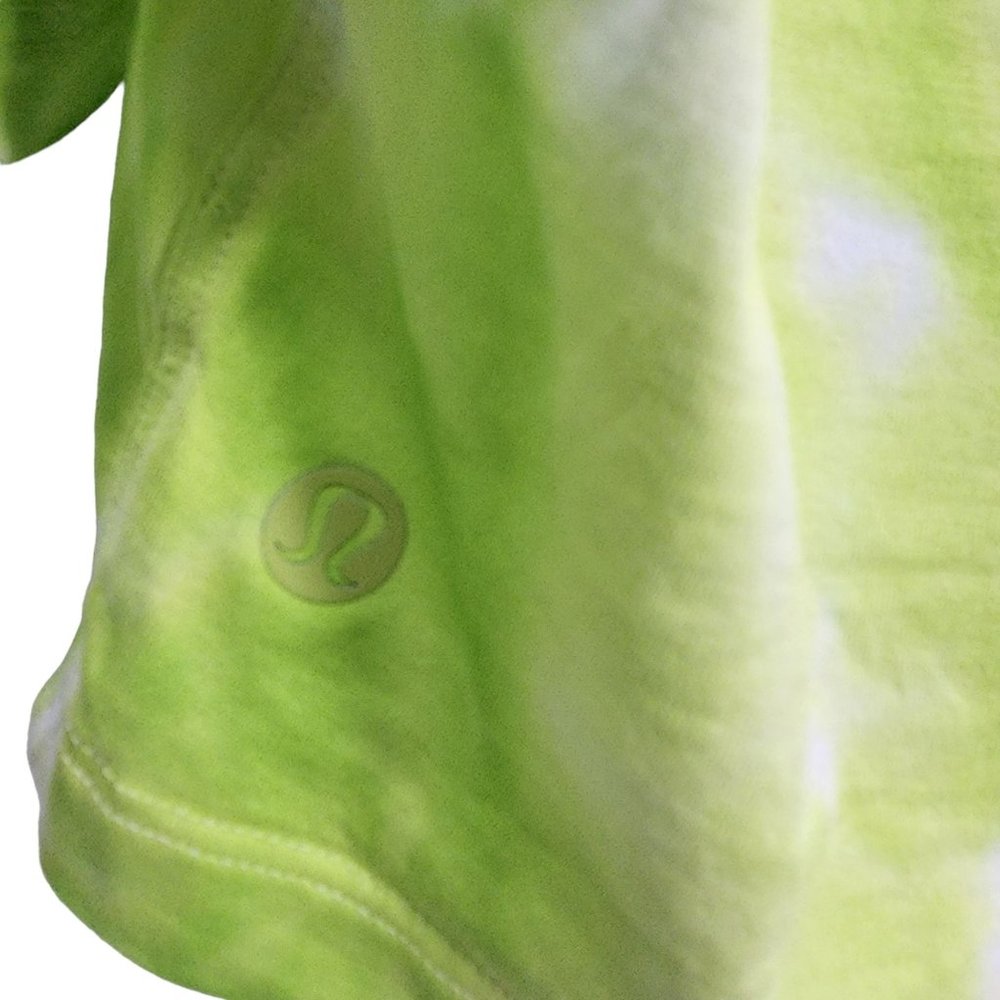 Lululemon All Yours Cropped Cotton T-Shirt Tie Dye Women's Size 2 Green Tie Dye - Picture 5 of 8